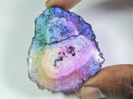 76Cts. Окрашенный солнечный друзовый агат многоцветный фантазийный кабошон россыпью драгоценный камень ET-29