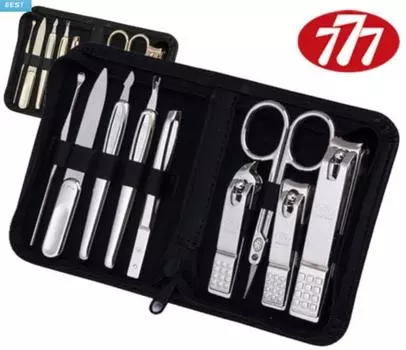 [777 Three Seven] Кусачки для ногтей TS-800 Нержавеющий набор для ухода за ногтями Дорожный футляр Сделано в Корее TS800C(SILVER)