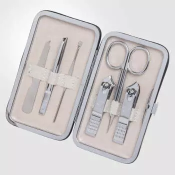 777 Три семи серебряных кусачки для ногтей, косметический набор из 6 предметов TS-399RC Сделано в Корее