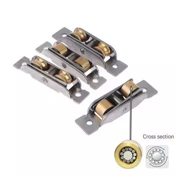 77/88 Тип Плоский/Пазовый Двойной Колесо Двери Окна Нержавеющая Сталь Поддержка Шкива Нижняя Скользящая Роликовая Дорожка Аксессуары Фурнитура 6.8*1.6*1.32cm