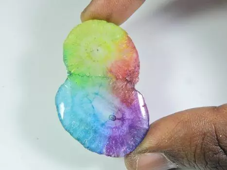 77Cts. Окрашенный солнечный друзовый агат многоцветный фантазийный кабошон россыпью драгоценный камень ET-33