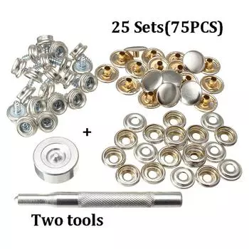 77PCS HOT SALE 15mm STAINLESS STEEL BOAT COVER CANVAS SNAP FASTENER REPAIR KIT