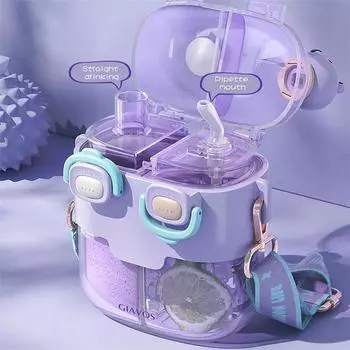 780 мл Спортивная чашка для воды на открытом воздухе, портативная детская бутылка для воды с героями мультфильмов, герметичная с соломинкой, посуда для напитков для детей-студентов 530ML зелёный