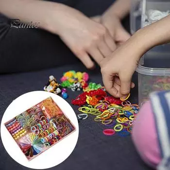 780 шт./компл., детские аксессуары для волос, заколки для волос, набор веревок для волос, красочные, высокая эластичность, противоскользящие, большое количество, эластичные ленты для волос, держатели для хвоста A