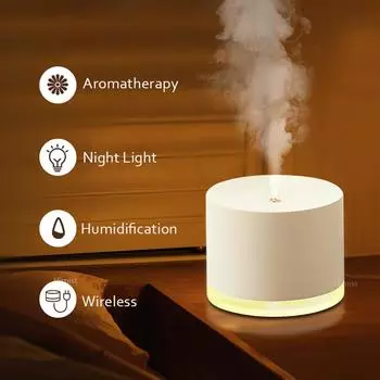780ml Wireless Air Humidifier 2000mAh Battery USB Rechargeable Humidificador Heavy Fogger Portable Water Diffuser Mist Maker 2000mAh Battery