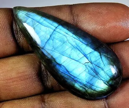 79Cts. Натуральный лабрадорит голубой грушевидный кабошон россыпью драгоценный камень 24X53X07 мм PP-1362