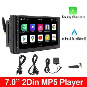 7,0-дюймовый автомобильный радиоплеер Android GPS навигационная система Мультимедиа MP5-плеер Carplay Android Auto BT WIFI HD Видео заднего вида
