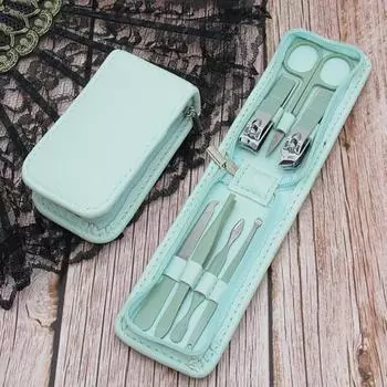 7/10/12/16/22/35 шт., набор кусачек для ногтей с чехлом из искусственной кожи, ножницы для ногтей, орлиный крючок, набор для маникюра и педикюра из нержавеющей стали, портативный набор для обрезки 35