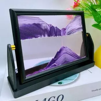 7/10 дюймов 3D креативные вращающиеся песочные часы движущиеся песочные часы живопись квадратные стеклянные зыбучие пески песочные часы для украшения дома и офиса подарки 7-inch