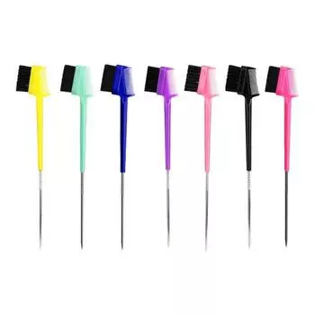 7/10 шт. Двойная стальная игольчатая щеточка для бровей с расческой, многофункциональная 3-в-1 кисть для укладки бровей, портативная дорожная женская косметика, инструменты для ухода разноцветный