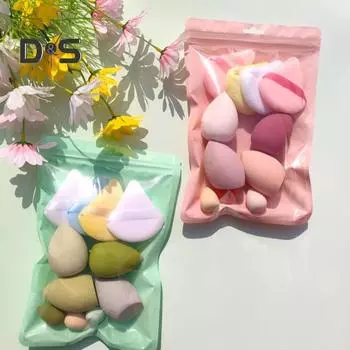 7/11 шт./набор спонжей для макияжа с пудрой, набор без латекса, тональная основа, жидкая пудра, крем, нанесение, косметический спонж, блендер, женские инструменты для макияжа розовый