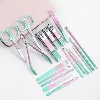 7/12/18 шт. Щипчики для ногтей, наборы для маникюра Rainbow Chameleon, профессиональный набор для педикюра из нержавеющей стали, ножницы для ногтей