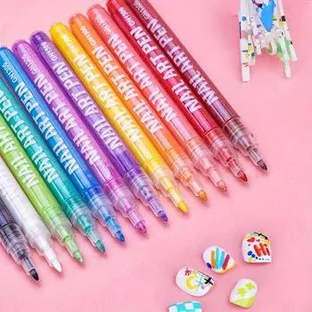 7/12 цветов Граффити Инструменты для нанесения точек на ногти Ручки для рисования акриловыми красками Ручка-лайнер для дизайна ногтей Ручки для маникюра для дома и салона красоты «сделай сам» Fluorescent 7 colors