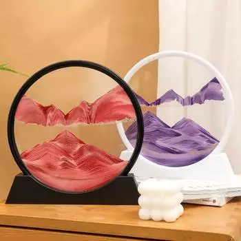 7/12 дюймов 3D движущаяся песчаная художественная картина песочные часы круглые стеклянные песочные часы ручной работы глубоководный морской пейзаж ремесло зыбучие пески песочные часы домашний декор подарок 7 inch (18x19cm)