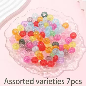 7/14/21 шт. Резина Трещины Европейские Бусины Крупное Отверстие Прозрачные Бусины Свободные Бусины Шарм для Браслета DIY Серьги Браслет Изготовление Ювелирных Изделий 7pcs