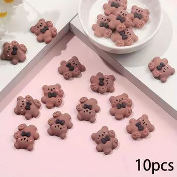7/15/31 шт смоляные животные медведи украшения аксессуары бурый медведь плоские бусины DIY аксессуары украшения пляжный отдых 10pcs
