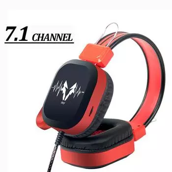 7,1-канальная игровая гарнитура с креплением на голову, игровая гарнитура с объемным звуком, компьютерная гарнитура, сабвуфер, музыкальные стереонаушники красный