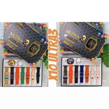 7+1 умные часы X10 Ultra 3 спортивные часы для мужчин и женщин Bluetooth телефонные звонки умные часы DIY циферблаты водонепроницаемый умный браслет чёрный