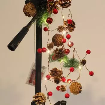 7,21 фута, 20 светодиодов, сказочные гирлянды, рождественские декоративные подвесные светильники, теплые белые лампочки, медная проволока красный