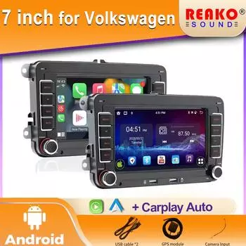 7 2 Din HD Car Media Video RDS Airplay Car Radio Wireless CarPlay Android Auto Stereo Audio для VW/Seat/Skoda/Passat/Golf/Polo 4 core 1GB+32GB carplay
