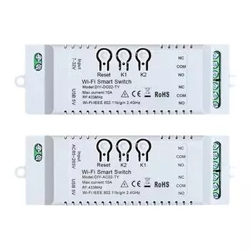 7-32 В/85-265 В WIFI умный беспроводной модуль переключателя Smart Life APP 2-канальный переключатель дистанционного управления работает с Alexa Google Home 7 32V