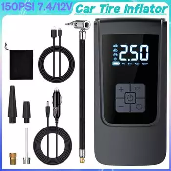 7.4/12 В автомобильный насос для накачивания шин 150 фунтов на квадратный дюйм мини-насос для шин беспроводной воздушный компрессор электрический насос для накачивания шин для автомобиля грузовика мотоцикла мячи