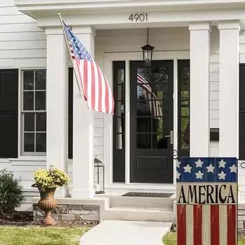 7.4 Садовый флаг 12x18 дюймов, двусторонний, патриотический американский флаг, украшение двора, небольшой сезонный уличный декор для летнего Дня независимости, Дня памяти One Size