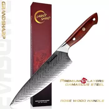 7,5-дюймовый нож шеф-повара из высокоуглеродистой стали VG10, японский 67-слойный кухонный нож из дамасской стали, нож из нержавеющей стали с ручкой из палисандра