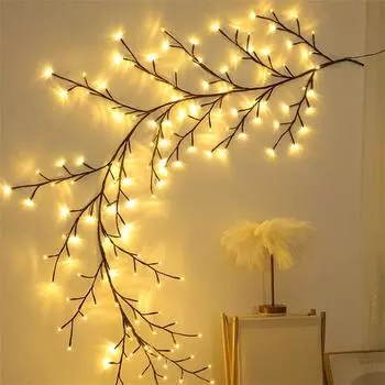 7,5 футов 144 светодиодных зачарованных ивовых лоз с дистанционным управлением рождественские гирлянды искусственные освещенные ветки деревьев лозы для декора стен 220V EU UK AU Plug