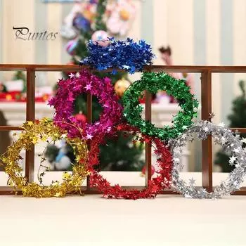 7,5 м рождественские цветные полосы, блестящие креативные рождественские украшения, железной проволоки, елочные украшения с овсянкой золотистый