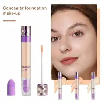 7,5 мл двухкомпонентный консилер с кисточкой, пудра-пуховка, акне, пятна, темные круги, полное покрытие, длинный