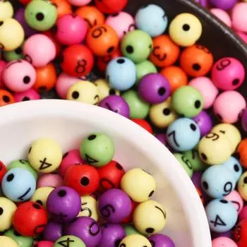 7,5 мм цифровые бусины номер красочные акриловые 20 шт. ручная работа круглые для изготовления ювелирных изделий бисерные материалы