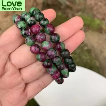 7.5 мм натуральный камень эпидот браслет подлинные круглые бусины кристалл женщина мужчина драгоценный камень ювелирные изделия браслеты на руку