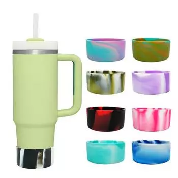 7,5 см силиконовый ботинок для бутылки с водой, противоскользящий, шумопоглощающий, устойчивый к царапинам, для путешествий, изолированный стакан для воды, защитная нижняя крышка для стакана красный черный