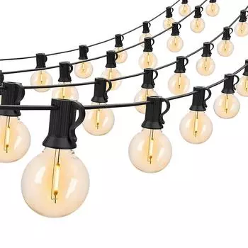 7,6 м, 15 м, 30 м, светодиодные гирлянды, 50 светодиодов E12 G40, лампы для ПК, абажур, водонепроницаемые садовые фонари, уличный светильник, гирлянда для свадебного украшения 7.6m EU pulg