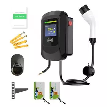 7/7,6 кВт Тип-1 Тип-2 Зарядная станция для электромобилей 32A Кабель EVSE Приложение RFIC Карта управления Настенная коробка Настенное зарядное устройство для электромобилей