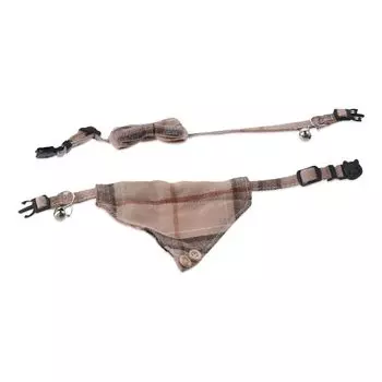 7,87 ~ 11,02 дюйма Джентльменский лук, коричневый классический клетчатый воротник, кошачий воротник, треугольный шарф, воротник, комплект