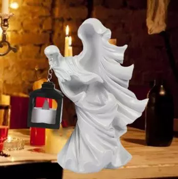 7.87 Резиновый призрак с фонарем Статуя призрака Садовое украшение для двора