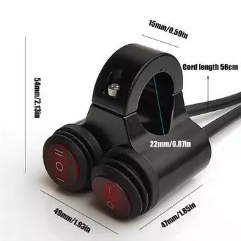 7/8 22 мм мотоциклетные переключатели на руль из алюминиевого сплава, водонепроницаемые 2 файла + 3 файла, фара, противотуманный прожектор, переключатель включения/выключения 12 В