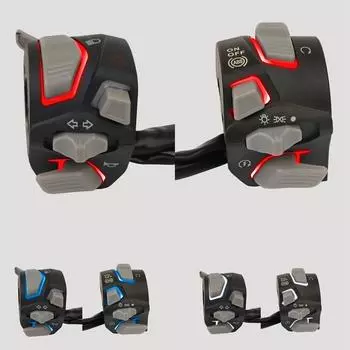 7/8 22 мм универсальный переключатель на руль мотоцикла фара сигнальная лампа поворота мигающий свет сигнальный клаксон кнопка запуска и выключения со светодиодом красный