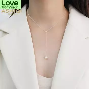 7-8 мм натуральный пресноводный жемчуг ожерелье 925 стерлингового серебра ювелирные изделия для женщин