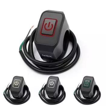 7/8 переключатель на руль мотоцикла со светодиодной подсветкой, кнопка мгновенного действия для Electric Star Kill, водонепроницаемая кнопка управления, 22 мм красный