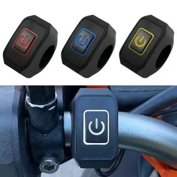 7/8 переключатель на руль мотоцикла со светодиодной подсветкой кнопка мгновенного действия для электрической кнопки Star Kill водонепроницаемая кнопка управления 22 мм amagi красный