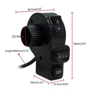 7/8 переключатель включения/выключения руля для мотоциклов, велосипеда, квадроцикла, светодиодный фонарь, сигнал поворота, кнопка контроллера звукового сигнала