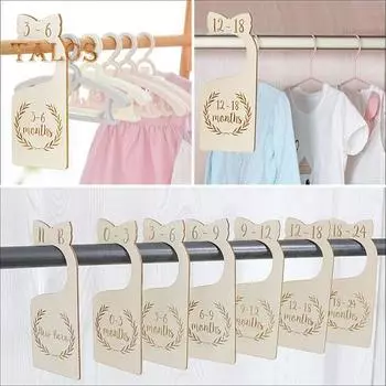 7/8 шт. Разделители для детского гардероба, деревянные маркеры размеров детской одежды, маркеры размеров для новорожденных и малышей, разделители размеров для повседневной детской одежды A