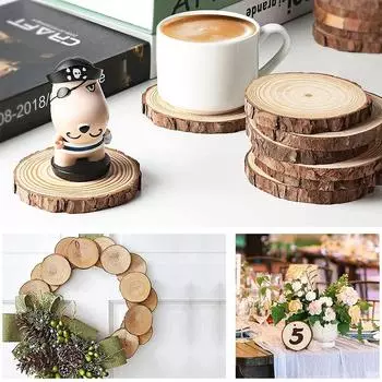 7/9/10/12 см натуральные сосновые круглые необработанные деревянные срезы круги с древесной корой бревна диски DIY поделки свадьба вечеринка картина подставка as show