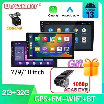 7 9 10-дюймовый беспроводной Apple Carplay Android Auto 13 автомобильный мультимедийный стереоприемник 2 Din автомобильное радио камера заднего вида ADAS E-dog