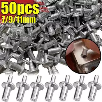7/9/11 мм молотковые заклепки с ударным механизмом, алюминиевые шляпки гвоздей, прокалывающие, ударного типа, небольшие саморезы, крепежи 10pcs 7mm