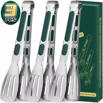 7/9/12 дюймов Нескользящие щипцы для еды из нержавеющей стали для барбекю, мяса, салата, хлеба, зажим для барбекю, гриль, зажим для шведского стола, кухонные инструменты для приготовления пищи серебряный