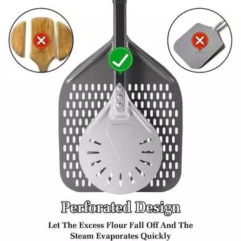 7/9/12 дюймов перфорированная алюминиевая металлическая лопатка для переворачивания пиццы профессиональная лопатка для пиццы для домашней печи для пиццы аксессуары